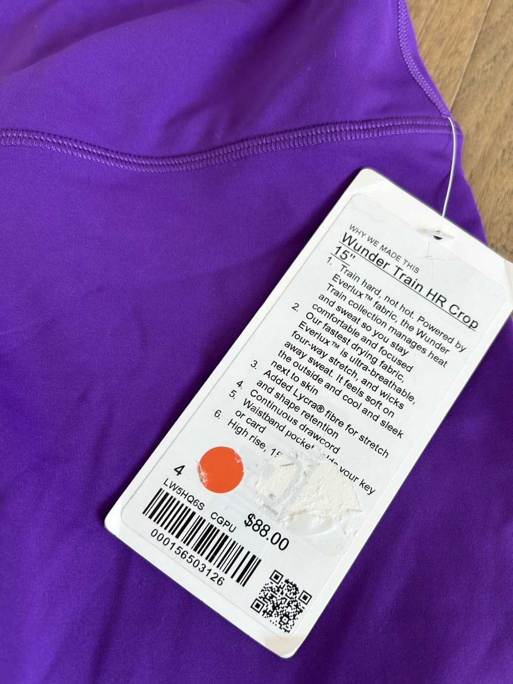 Lululemon Wunder Train High Rise Crop 15” Purple Leggings Size 4 NWT - Picture 6 of 7